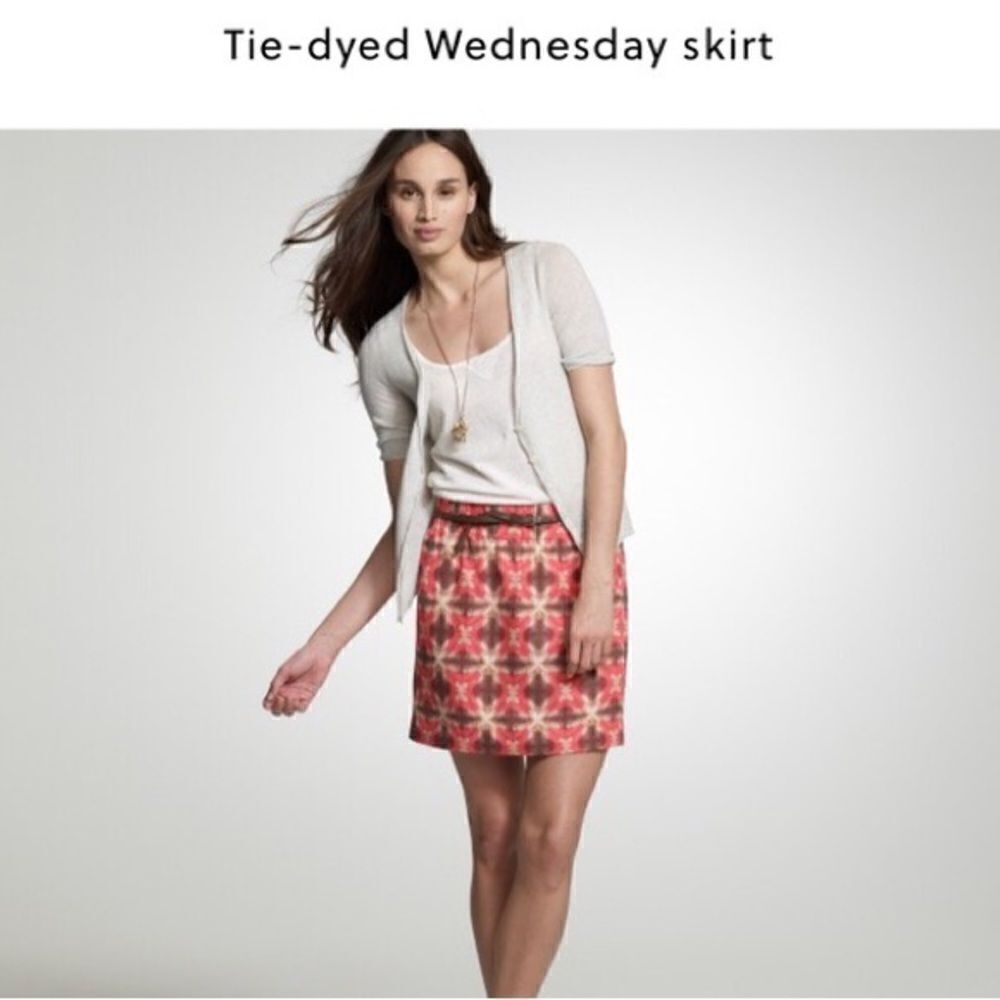 J Crew Tie Dye Wednesday Linen & Silk Skirt